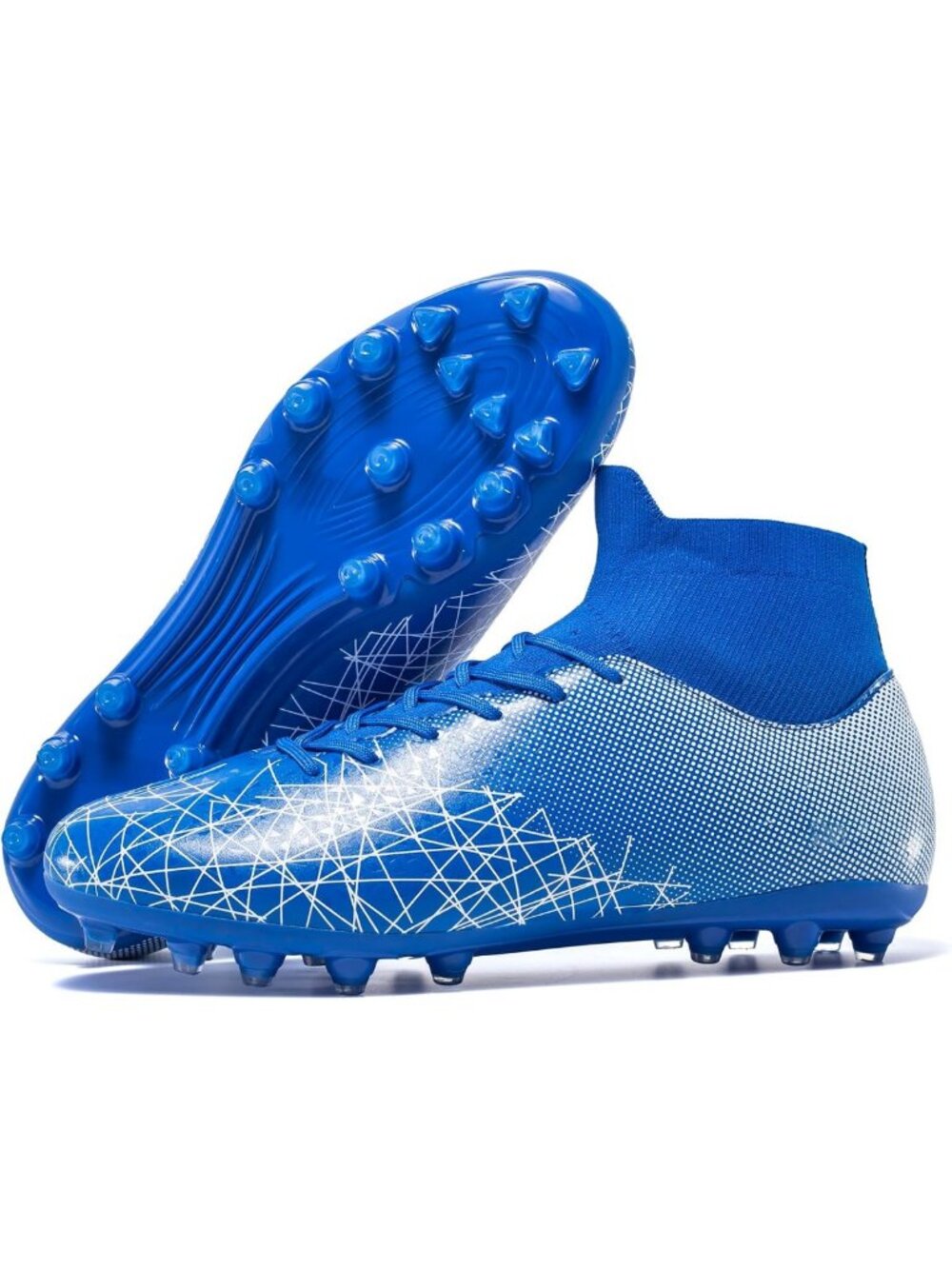 Unisex High-Top Soccer Cleats - Breathable Athletic Turf Shoes for